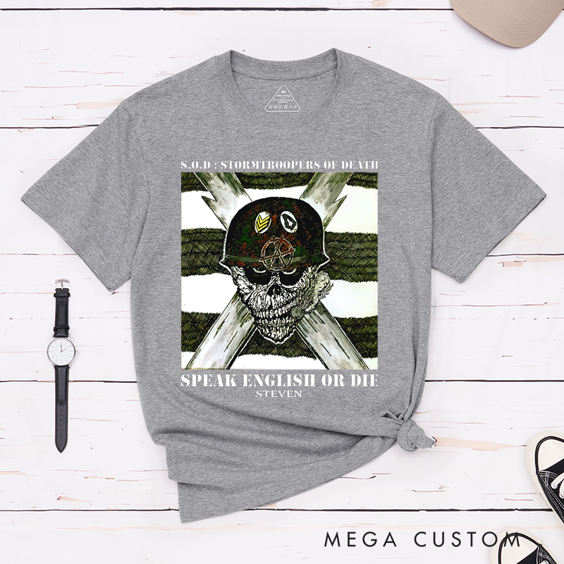 Personalized Classic T-Shirts Skull and Crossbones Military-Inspired Bold Graphic T-Shirt