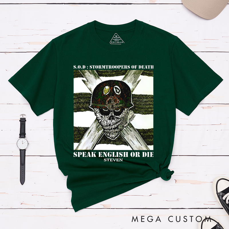 Personalized Classic T-Shirts Skull and Crossbones Military-Inspired Bold Graphic T-Shirt