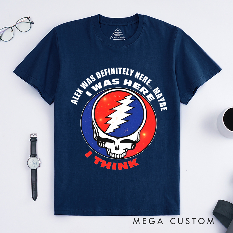 Personalized Classic T-Shirts Skull and Lightning Design Perfect for Music Enthusiasts and Rock Roll and Vintage Style T-Shirt