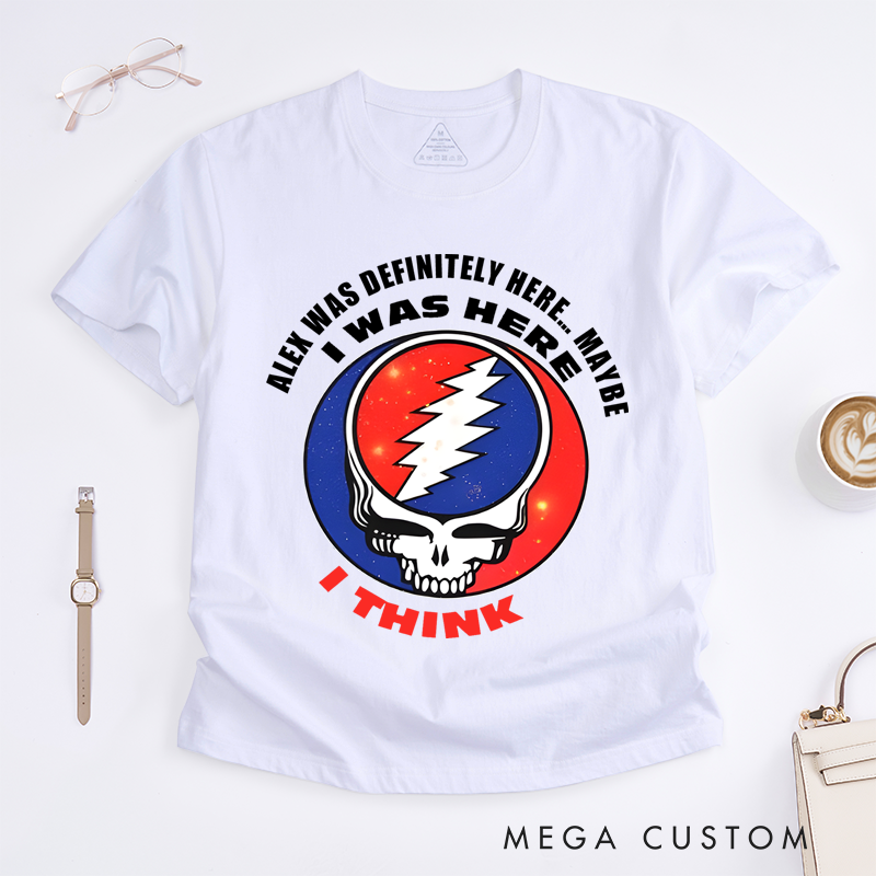 Personalized Classic T-Shirts Skull and Lightning Design Perfect for Music Enthusiasts and Rock Roll and Vintage Style T-Shirt
