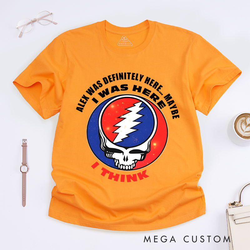 Personalized Classic T-Shirts Skull and Lightning Design Perfect for Music Enthusiasts and Rock Roll and Vintage Style T-Shirt