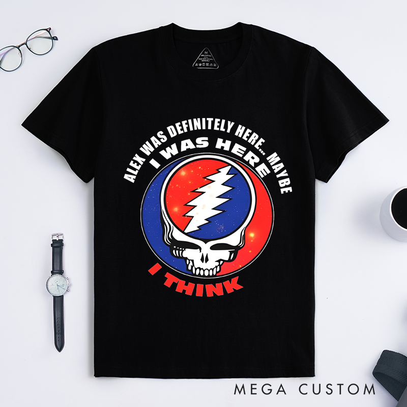 Personalized Classic T-Shirts Skull and Lightning Design Perfect for Music Enthusiasts and Rock Roll and Vintage Style T-Shirt