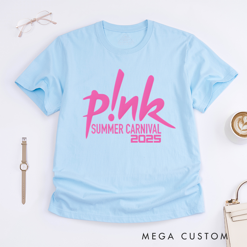 Personalized Classic T-Shirts Summer Carnival 2025 T-Shirt Vibrant Pink Graphic Tee Perfect for Music Lovers T-Shirt