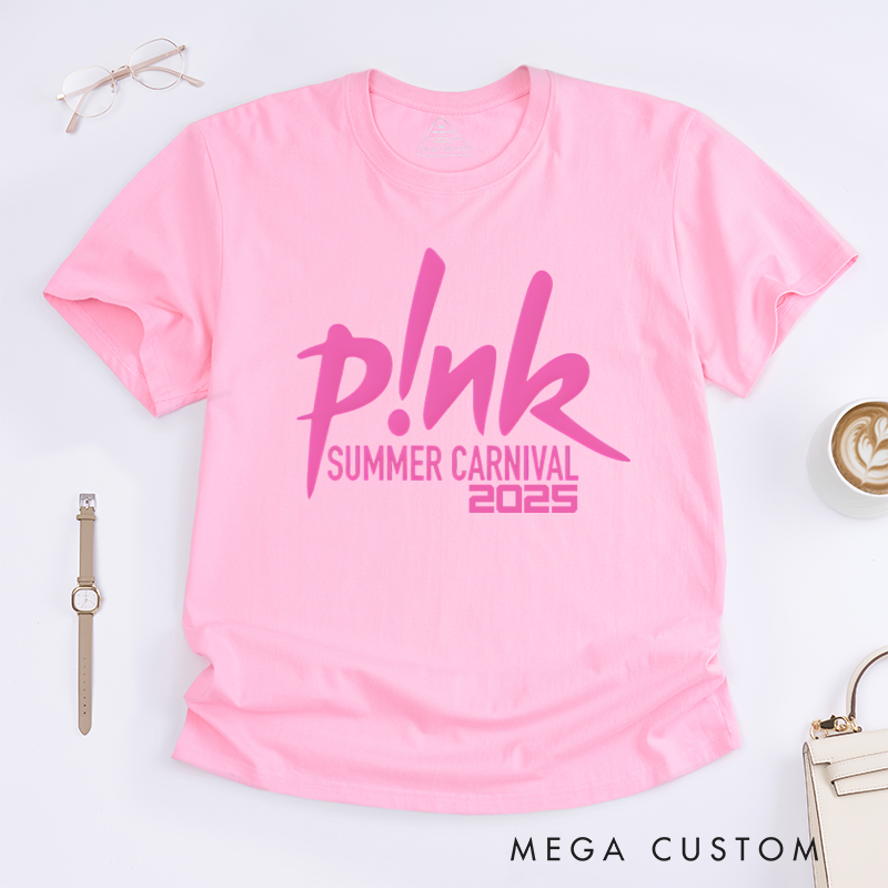 Personalized Classic T-Shirts Summer Carnival 2025 T-Shirt Vibrant Pink Graphic Tee Perfect for Music Lovers T-Shirt