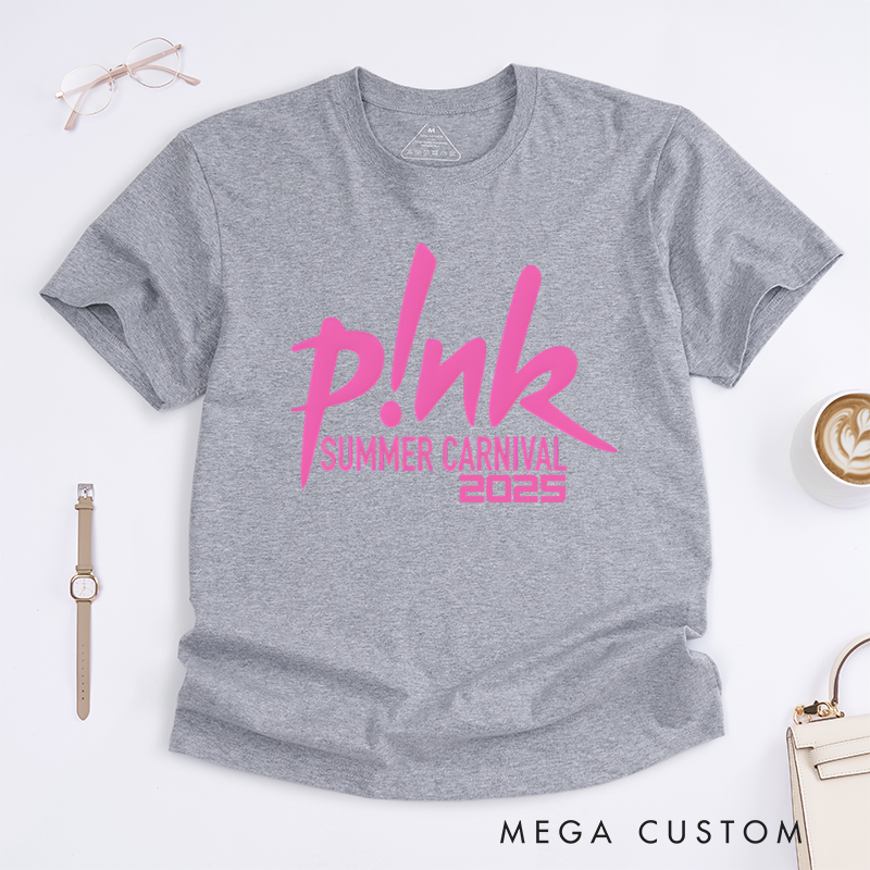Personalized Classic T-Shirts Summer Carnival 2025 T-Shirt Vibrant Pink Graphic Tee Perfect for Music Lovers T-Shirt