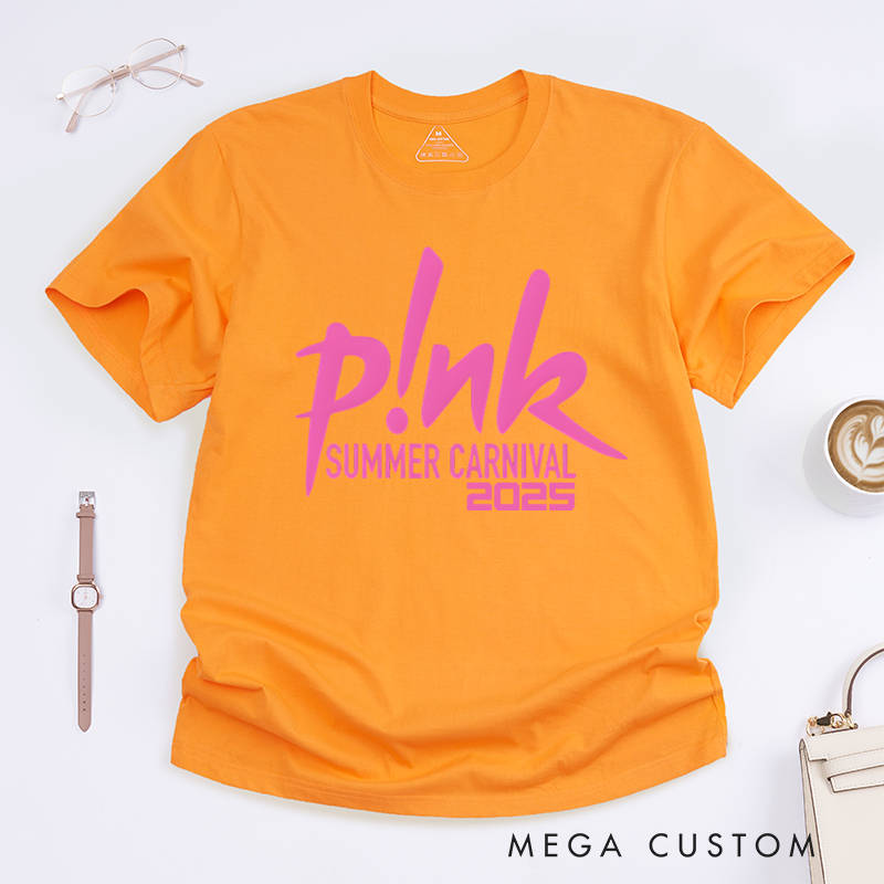 Personalized Classic T-Shirts Summer Carnival 2025 T-Shirt Vibrant Pink Graphic Tee Perfect for Music Lovers T-Shirt