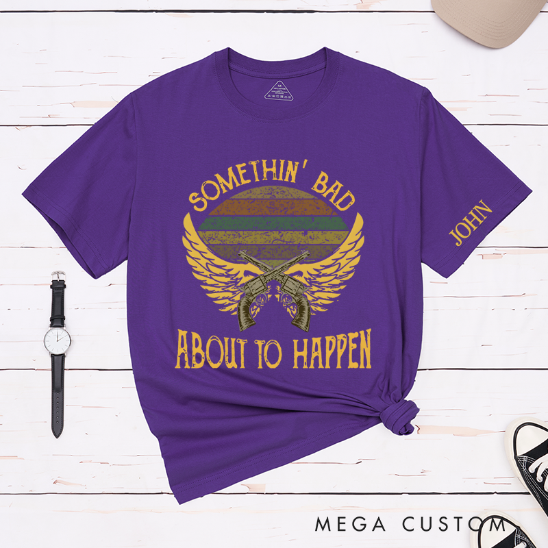 Personalized Classic T-Shirts Western Vibes and Bold Winged Pistols Graphic Tee Perfect for Cowboy and Music Lovers Tee