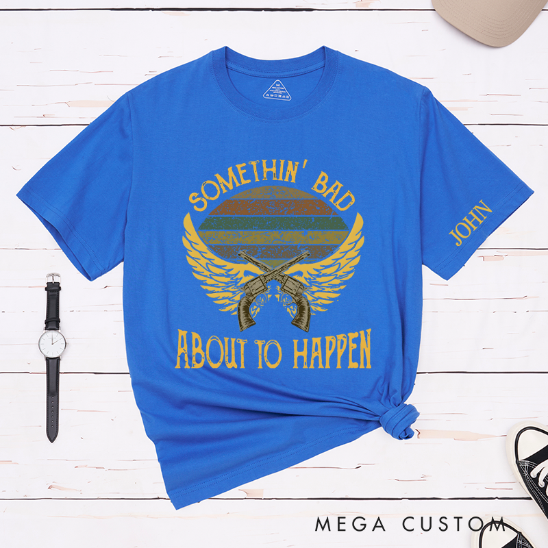 Personalized Classic T-Shirts Western Vibes and Bold Winged Pistols Graphic Tee Perfect for Cowboy and Music Lovers Tee