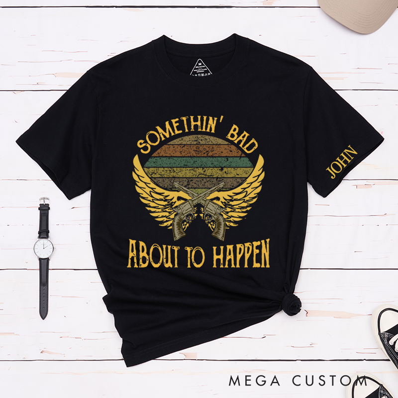 Personalized Classic T-Shirts Western Vibes and Bold Winged Pistols Graphic Tee Perfect for Cowboy and Music Lovers Tee