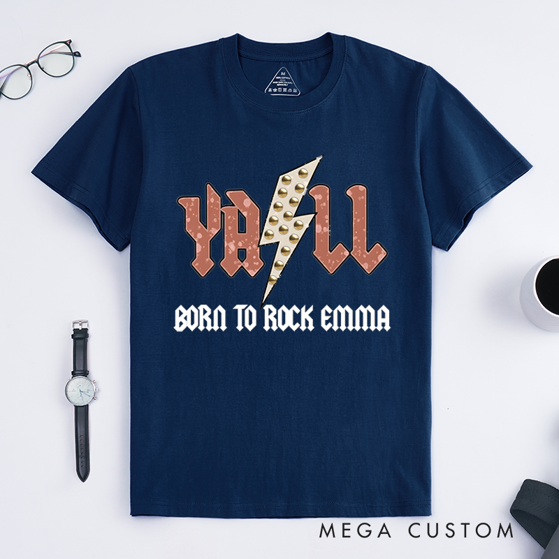 Personalized Classic T-Shirts Western and Lightning Bolt Graphic and Country Concert T-Shirt