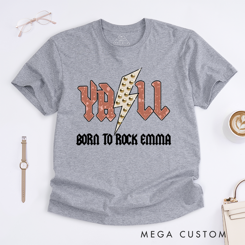 Personalized Classic T-Shirts Western and Lightning Bolt Graphic and Country Concert T-Shirt