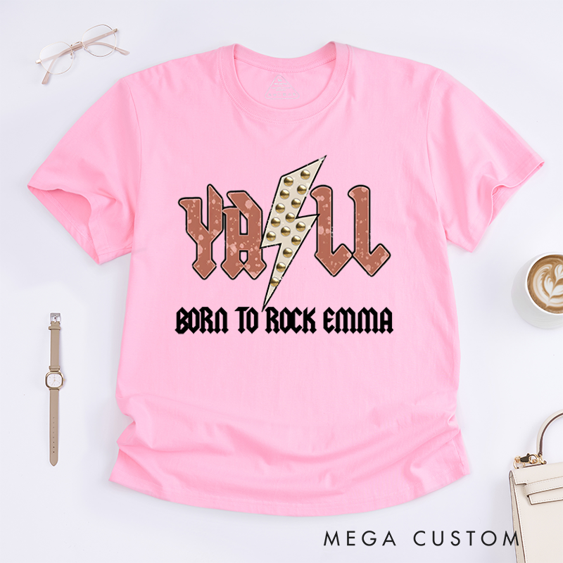 Personalized Classic T-Shirts Western and Lightning Bolt Graphic and Country Concert T-Shirt