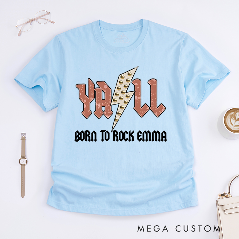 Personalized Classic T-Shirts Western and Lightning Bolt Graphic and Country Concert T-Shirt