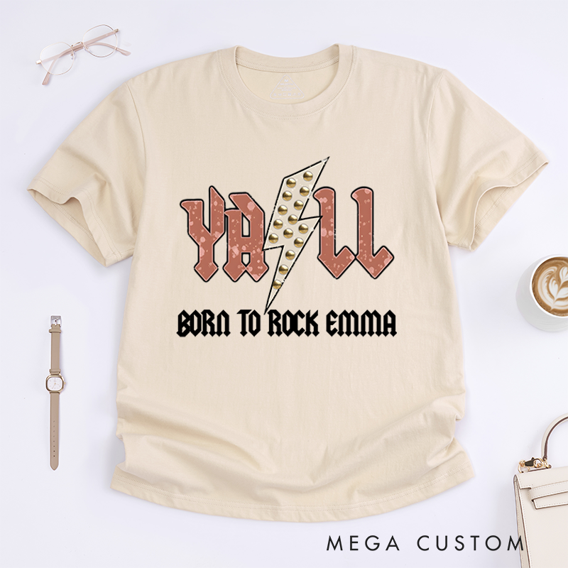 Personalized Classic T-Shirts Western and Lightning Bolt Graphic and Country Concert T-Shirt