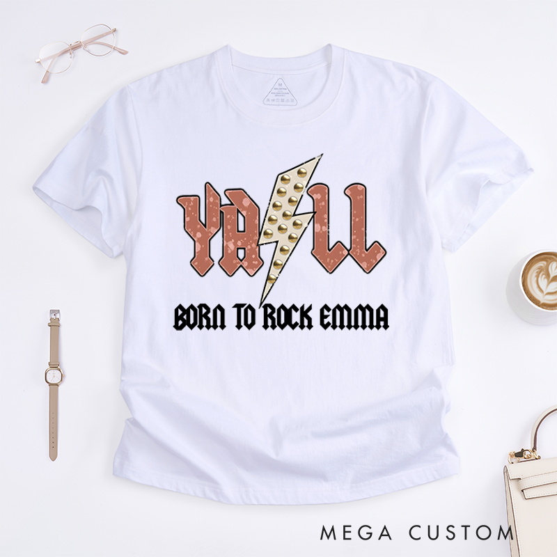 Personalized Classic T-Shirts Western and Lightning Bolt Graphic and Country Concert T-Shirt