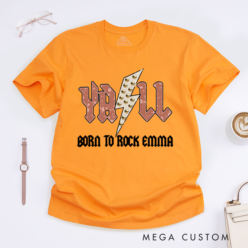 Personalized Classic T-Shirts Western and Lightning Bolt Graphic and Country Concert T-Shirt
