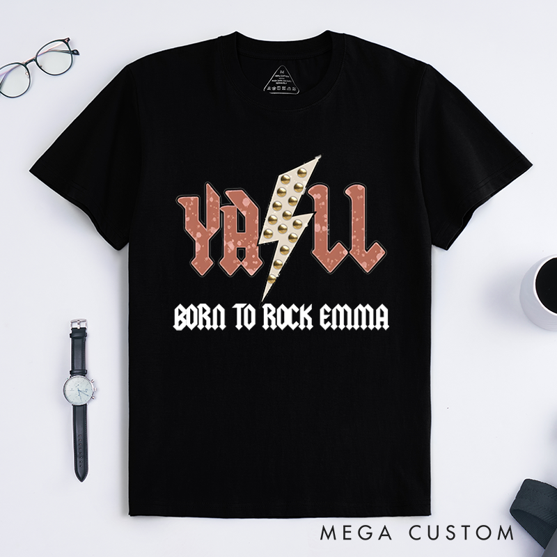 Personalized Classic T-Shirts Western and Lightning Bolt Graphic and Country Concert T-Shirt