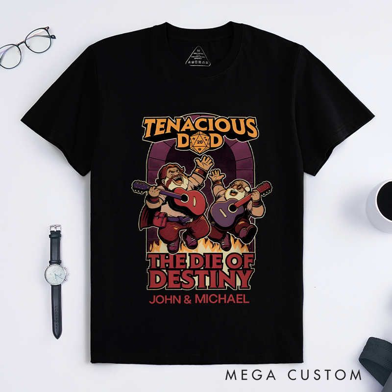 Personalized Classic T-Shirts featuring Guitar and Dice Artwork Tee Featuring Fantasy Inspired Design Perfect for Fans of Role-Playing Games T-Shirt