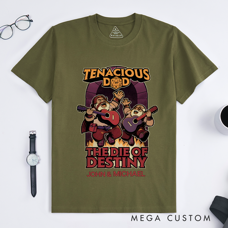 Personalized Classic T-Shirts featuring Guitar and Dice Artwork Tee Featuring Fantasy Inspired Design Perfect for Fans of Role-Playing Games T-Shirt