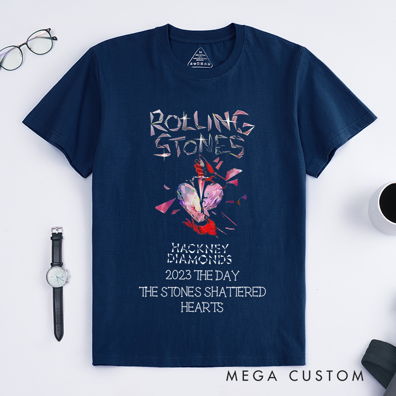 Personalized Classic T-Shirts featuring Shattered Heart Design Tee Perfect for Rock Music Lovers and Vintage Music Lovers Tee