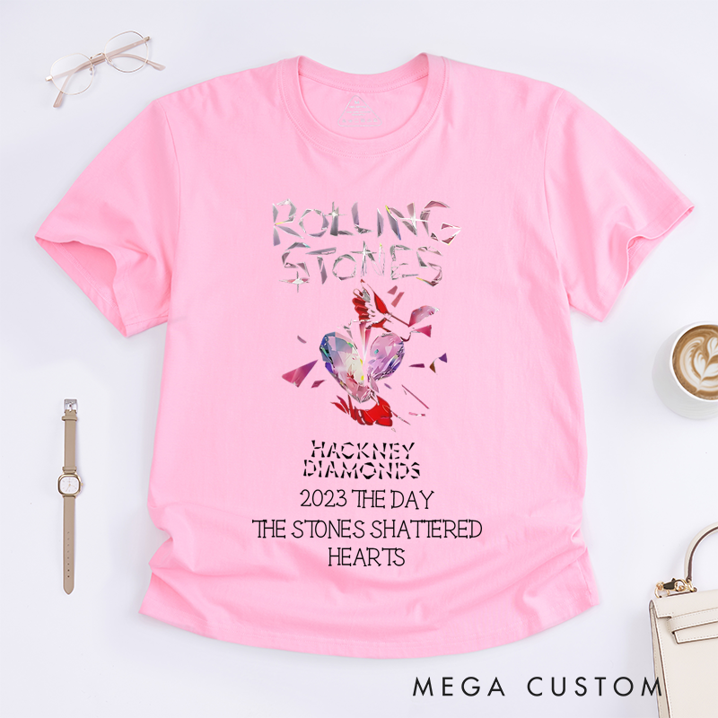 Personalized Classic T-Shirts featuring Shattered Heart Design Tee Perfect for Rock Music Lovers and Vintage Music Lovers Tee
