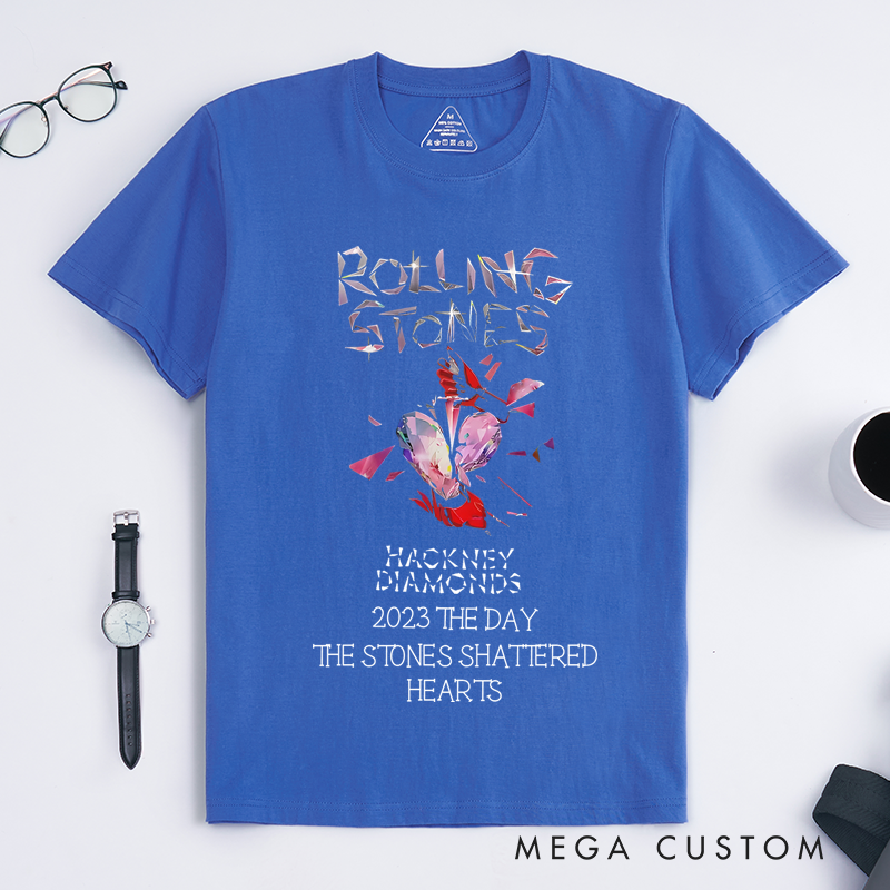 Personalized Classic T-Shirts featuring Shattered Heart Design Tee Perfect for Rock Music Lovers and Vintage Music Lovers Tee