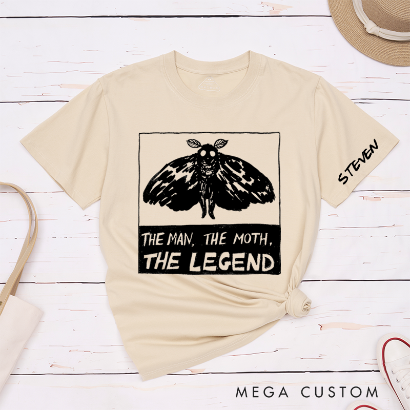 Personalized Classic T-Shirts the Moth the Legend Retro Funny Art Drawing Gamer Anime Cult Meme Movie Music Gift