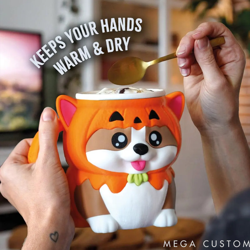 Personalized Corgi Ice Cream Pint Holder 3D Printed with Spoon Slots & Snack Drawer for Pet Pet Lover For Dog Lover