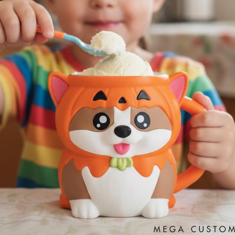 Personalized Corgi Ice Cream Pint Holder 3D Printed with Spoon Slots & Snack Drawer for Pet Pet Lover For Dog Lover