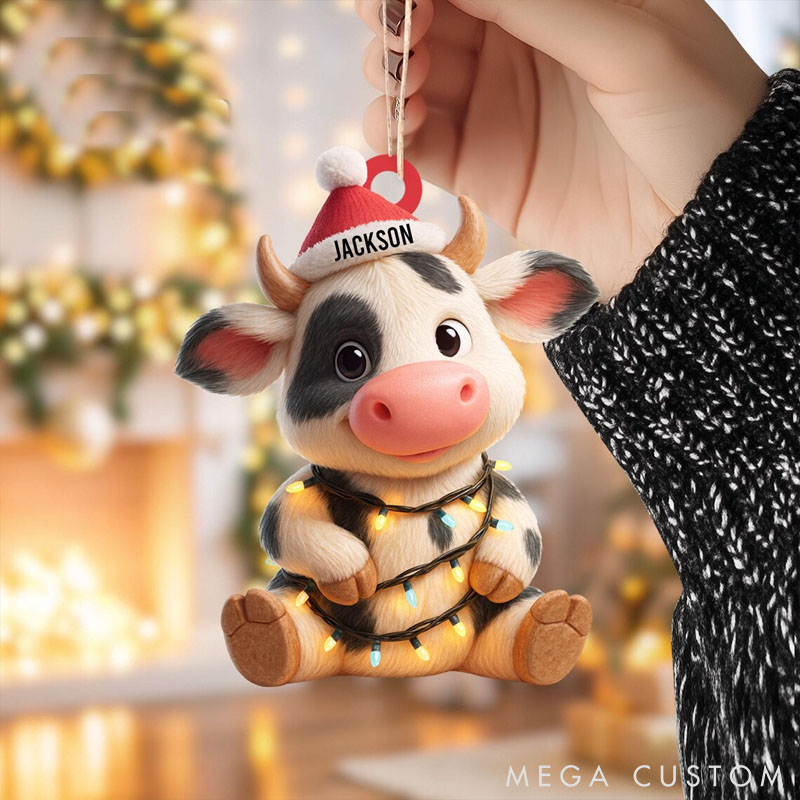 Personalized Cow Lover Highland Cow Christmas Ornament