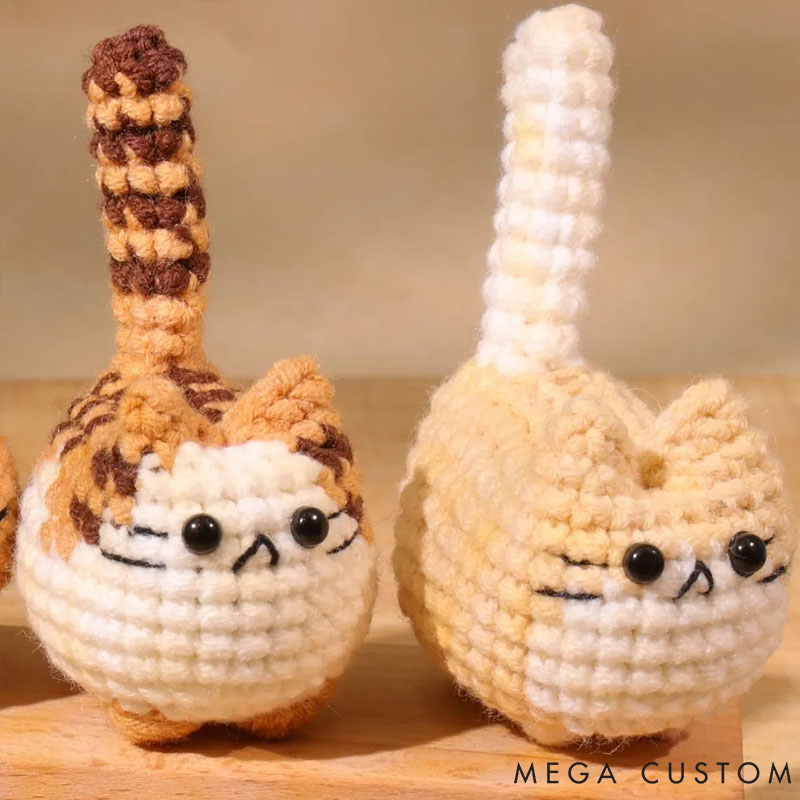 Personalized Crochet Mini Cat Keychain Crochet Cat Stuffed Animal Cute Gift for Cat Lovers Keychain