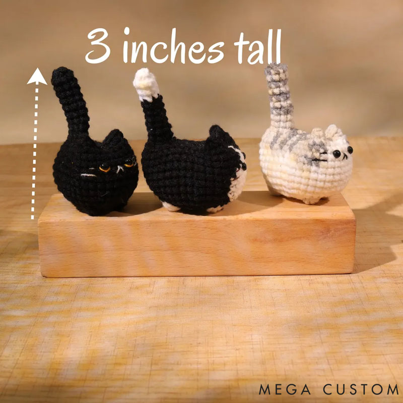 Personalized Crochet Mini Cat Keychain Crochet Cat Stuffed Animal Cute Gift for Cat Lovers Keychain