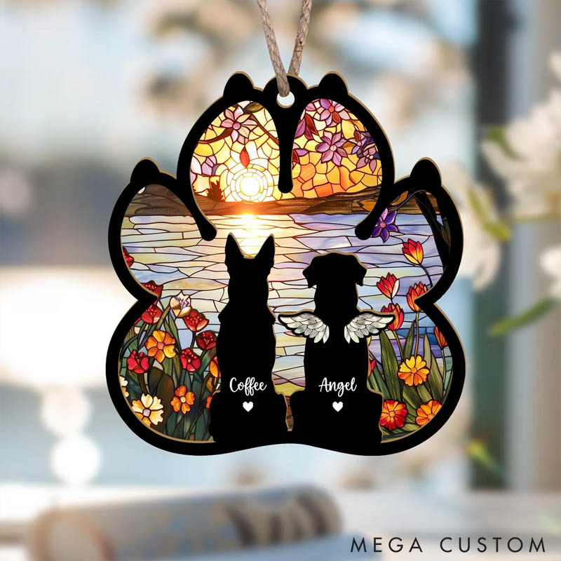 Personalized Dog Loss Sympathy Gift Dog Memorial Suncatcher Pet Memorial Gift Loss of Dog Gift for Pet Lover for Dog Lover