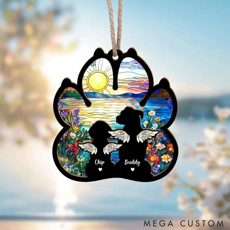 Personalized Dog Loss Sympathy Gift Dog Memorial Suncatcher Pet Memorial Gift Loss of Dog Gift for Pet Lover for Dog Lover