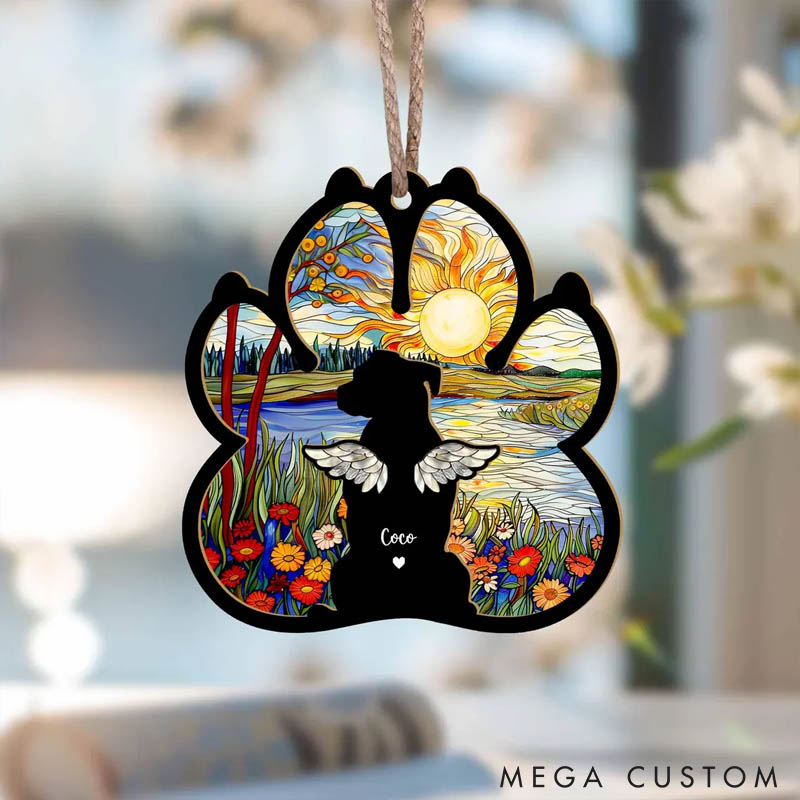 Personalized Dog Loss Sympathy Gift Dog Memorial Suncatcher Pet Memorial Gift Loss of Dog Gift for Pet Lover for Dog Lover