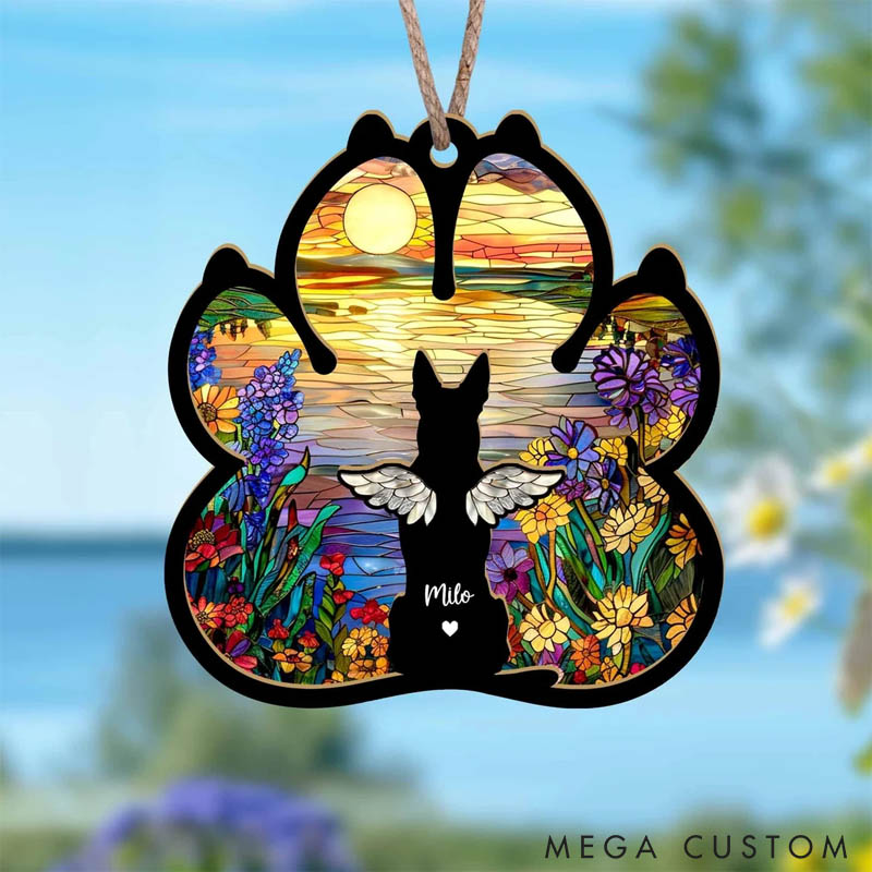 Personalized Dog Loss Sympathy Gift Dog Memorial Suncatcher Pet Memorial Gift Loss of Dog Gift for Pet Lover for Dog Lover