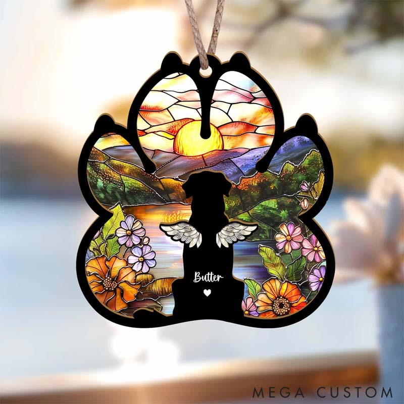 Personalized Dog Loss Sympathy Gift Dog Memorial Suncatcher Pet Memorial Gift Loss of Dog Gift for Pet Lover for Dog Lover