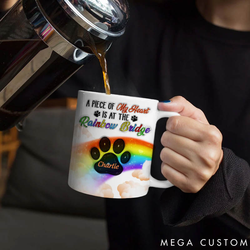 Personalized Dog Lover A Piece of My Heart Mugs