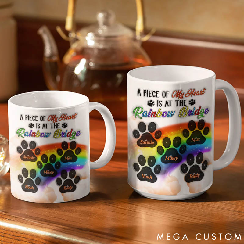Personalized Dog Lover A Piece of My Heart Mugs