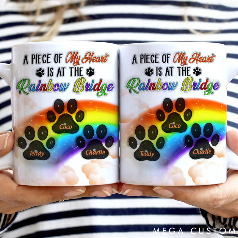 Personalized Dog Lover A Piece of My Heart Mugs