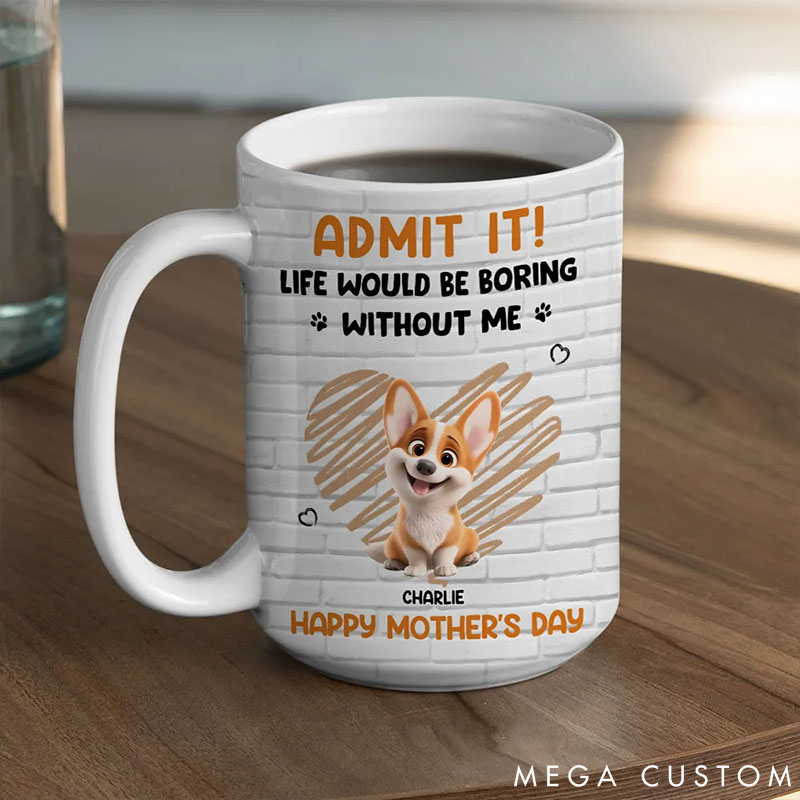 Personalized Dog Lover Admit It Orange Mugs