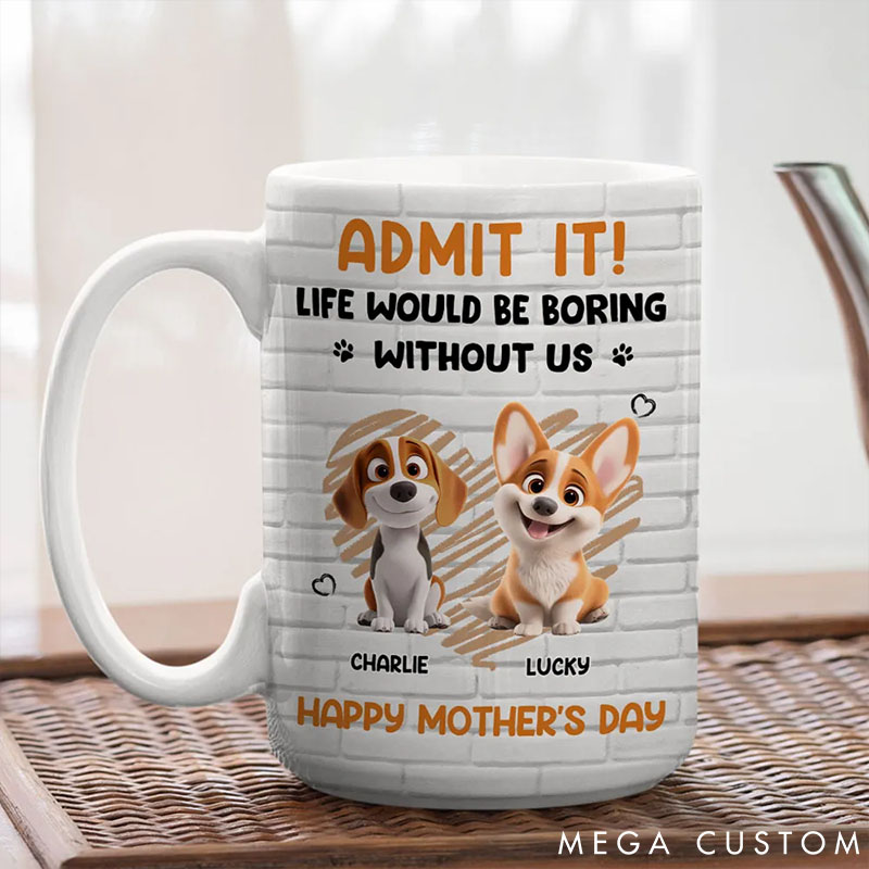 Personalized Dog Lover Admit It Orange Mugs