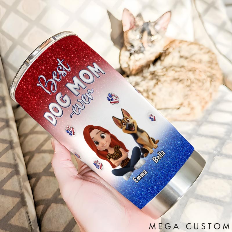 Personalized Dog Lover American Lovely Dog Mom 20oz Tumbler