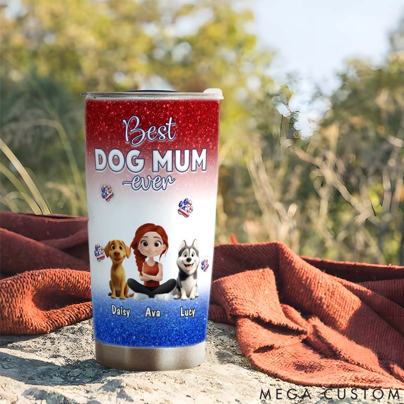 Personalized Dog Lover American Lovely Dog Mom 20oz Tumbler