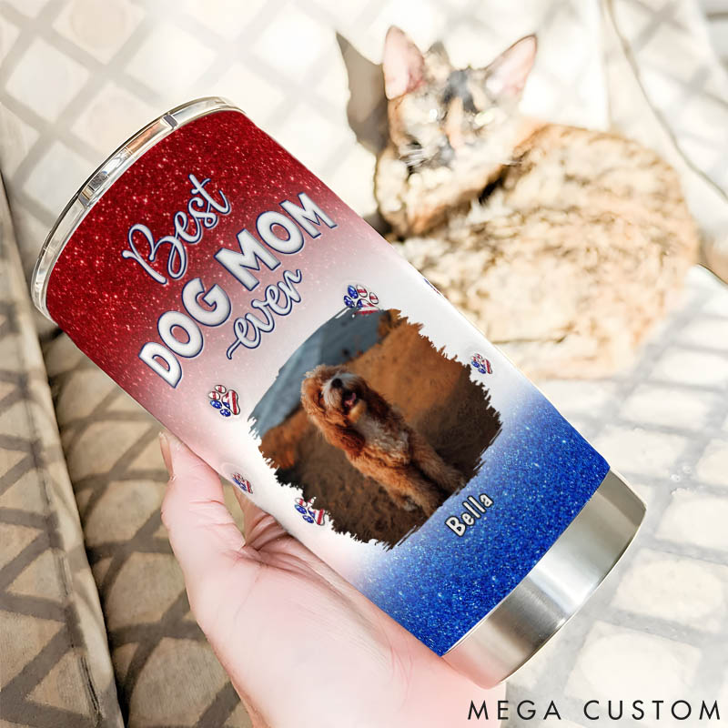 Personalized Dog Lover American Lovely Dog Mom Photo 20oz Tumbler