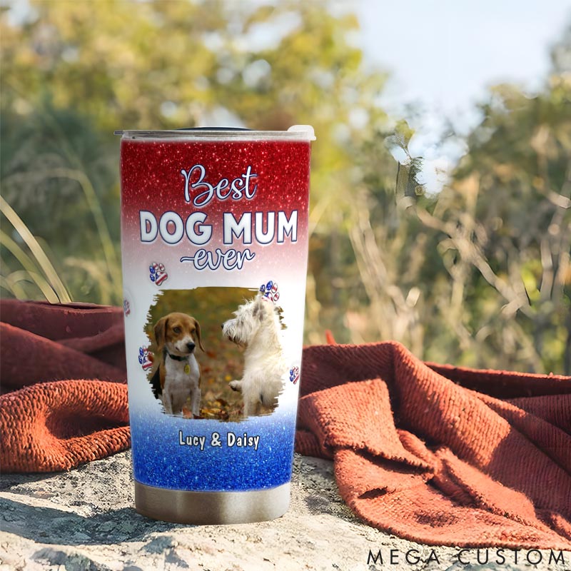 Personalized Dog Lover American Lovely Dog Mom Photo 20oz Tumbler