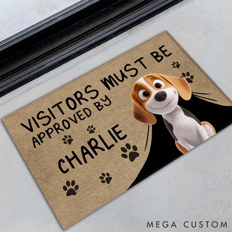 Personalized Dog Lover Approved By Dog Cartoon Doormat