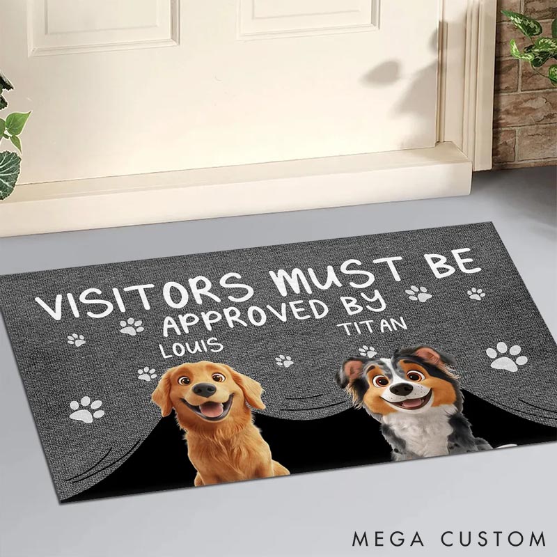 Personalized Dog Lover Approved By Dog Cartoon Doormat