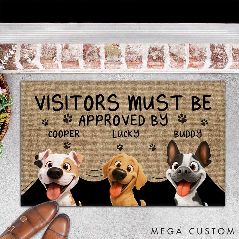 Personalized Dog Lover Approved By Dog Cartoon Version Doormat