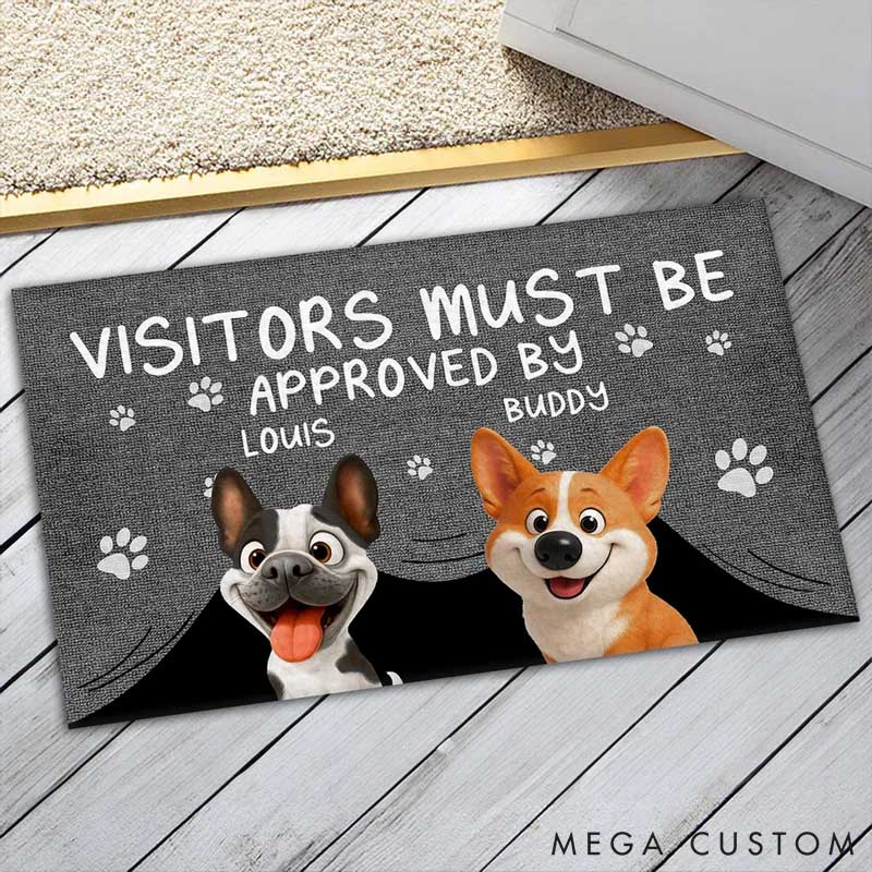 Personalized Dog Lover Approved By Dog Cartoon Version Doormat